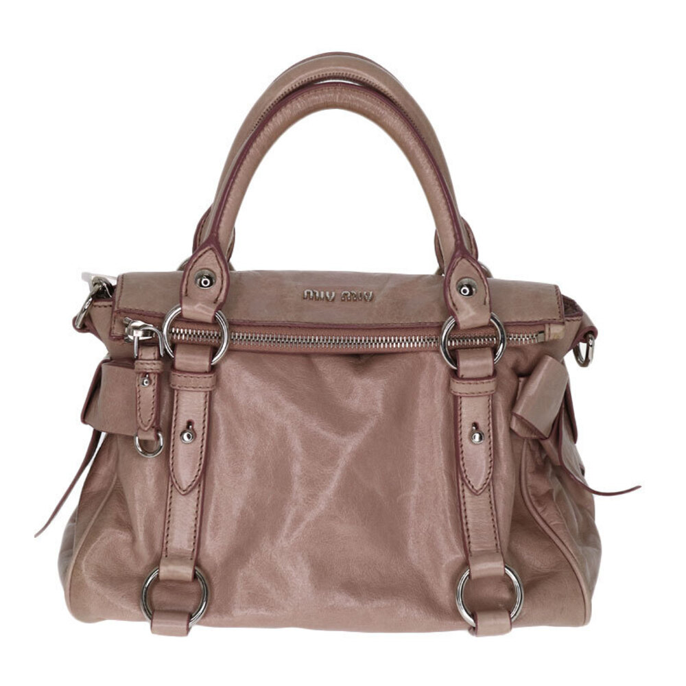 Miu Miu Bag Handbag Shoulder Leather Pink Mughetto